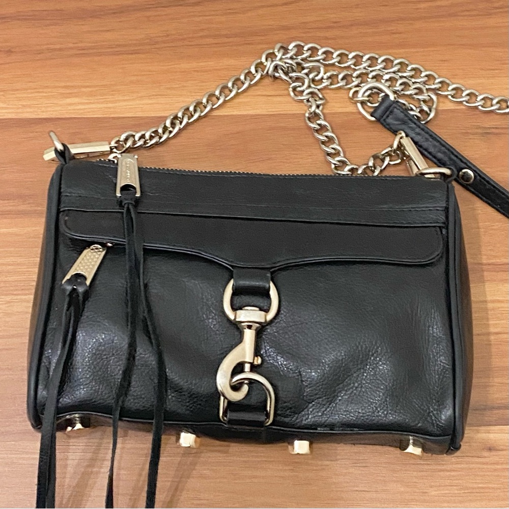 REBECCA MINKOFF Mini MAC Black Leather Crossbody Bag - Picture 5 of 16
